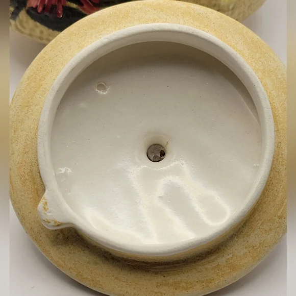 Nasco Teapot Japan Fine Stoneware Hand Painted Flowers Bamboo Wrapped Handle - Picture 13 of 13